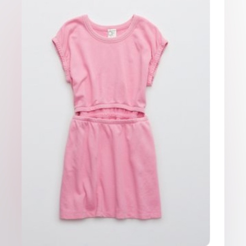 Pink Minidress - Offline by Aerie Women's Weekend Fleece Cut Out Dress